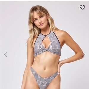 L*Space Jessy Bikini Top Size Large in Best I Ever Plaid